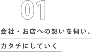 会社・お店への想いを伺い、カタチにしていく