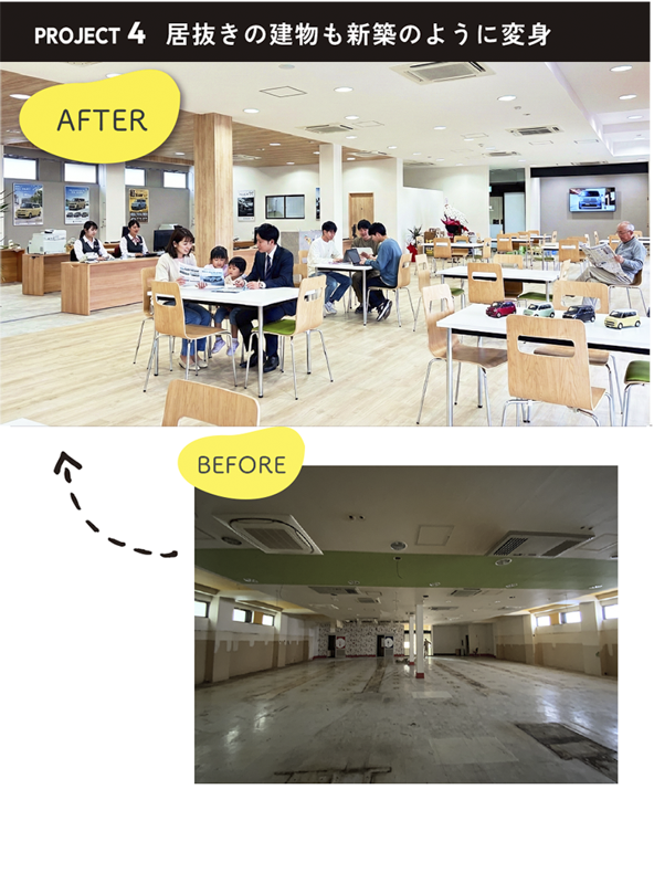 彩朝スタイルの施工例　Before ＆ After　minic様の店舗改装　内装