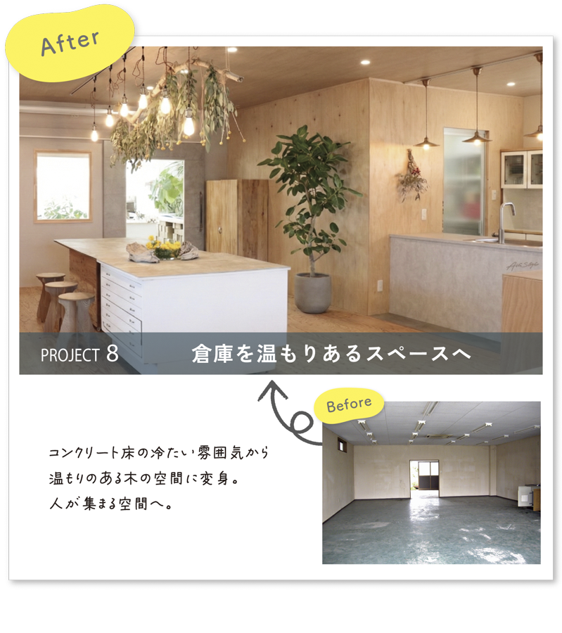 彩朝スタイルの施工例　Before ＆ After　彩朝スタイルの店舗改装　内装