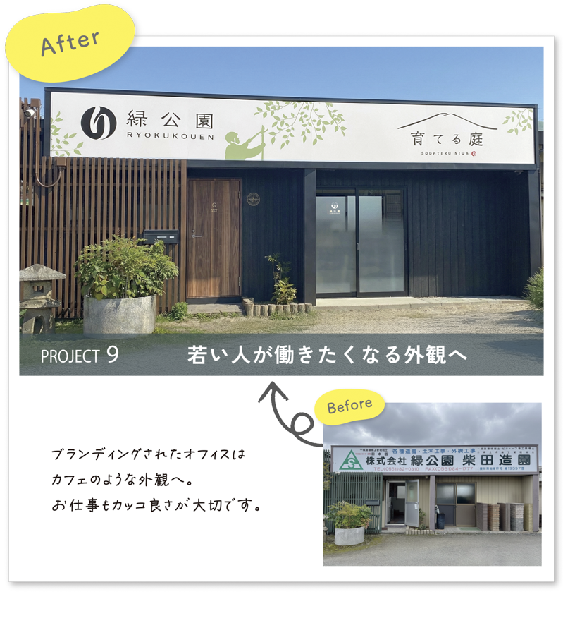 彩朝スタイルの施工例　Before ＆ After　緑公園様の事務所改装