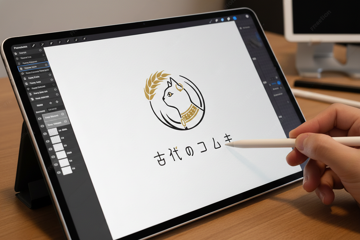 パン屋　ロゴマーク制作風景